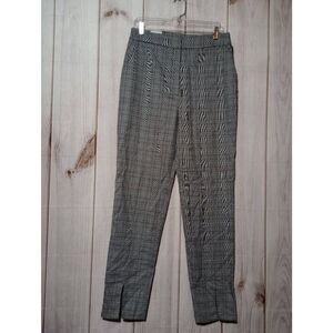 Prologue Plaid High Rise‎ Stretch Trousers Size 10 Grey Blue